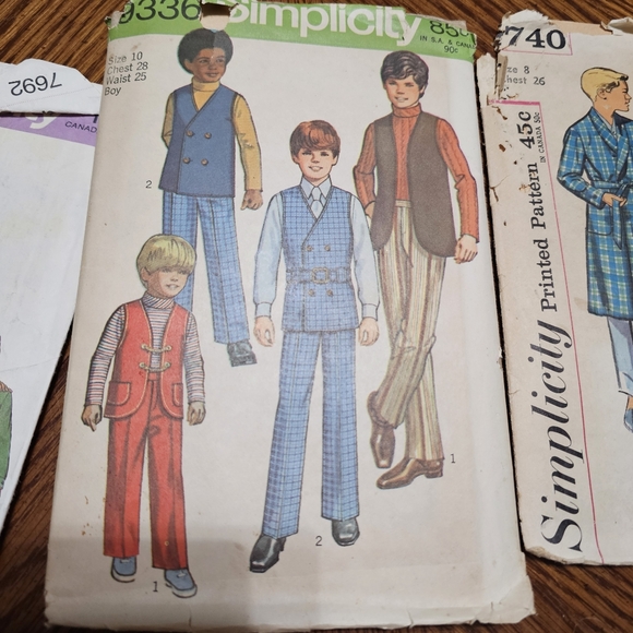 Simplicity Boys Vintage Sewing Pattern Lot - Picture 6 of 7
